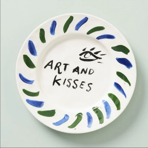 Anthropologie Hotel Magique collection, NWT “Art and Kisses” platter & 2 plates - Picture 13 of 16